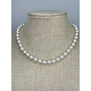 Monet Faux Pearl Necklace Gold Clasp Vintage Jewelry 20 Inch Strand Elegant